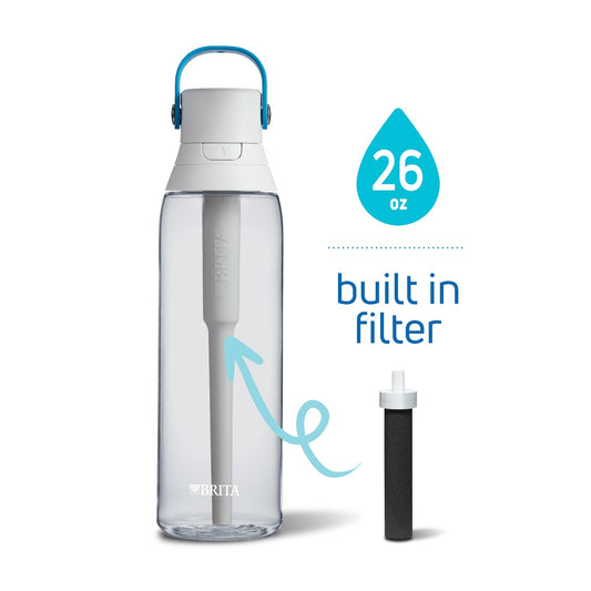 Brita 26 Ounce Premium Filtering Water Bottle with Filter - BPA Free - Clear