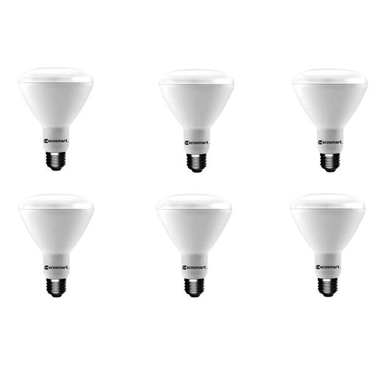 EcoSmart 65-Watt Equivalent BR30 Dimmable LED Light Bulb Daylight (6-Pack)