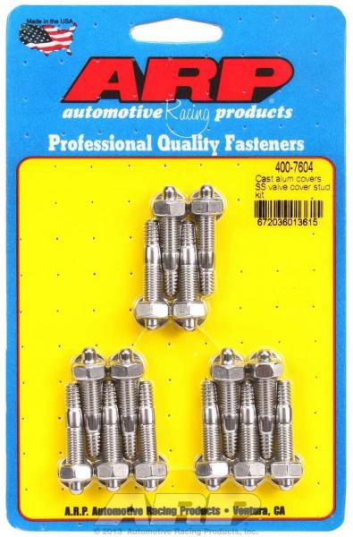 ARP Valve Cover Fastener Stud Hex Nuts Polished 14 Pc P/N 400-7604