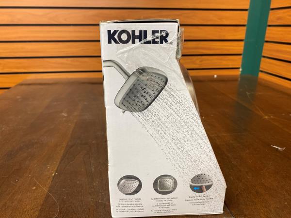 KOHLER Fordra 3-Spray Patterns 6.817 in. Wall Mount Fixed Shower Head in Vibrant Brushed Nickel