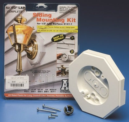 Arlington 8151-1 Vertical Siding Lamp Mounting Kit with Built-in Box for 5/8 Inch Vertical Siding LAP