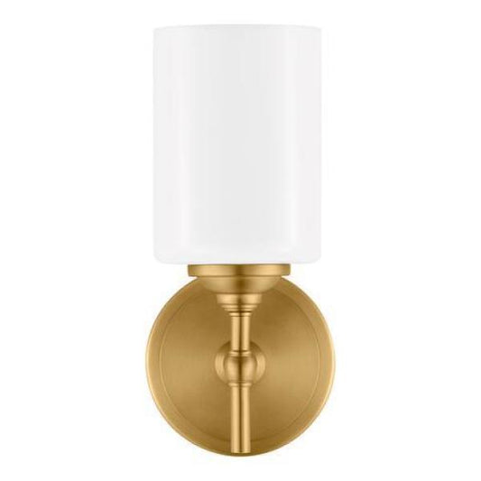 Home Decorators Collection Ayelen 1-Light Matte Brass Indoor Wall Sconce, Modern Wall Light