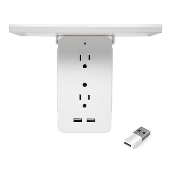 Sharper Image 6-Outlet Cordless Wall Extender with 2-USB Ports a