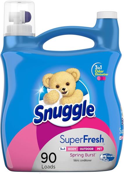 Snuggle Plus Super Fresh Liquid Fabric Softener  Spring Burst  95 Fluid Ounces  90 Loads