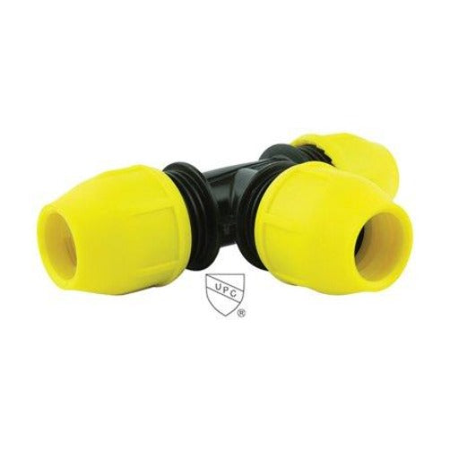 1 in. IPS DR 11 Underground Yellow Poly Gas Pipe Tee