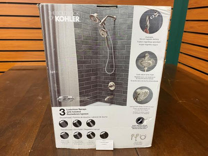 KOHLER Freespin Bellerose 3-Spray 5.25 in. Dual Wall Mount Fixed and Handheld Shower in Vibrant Brushed Nickel