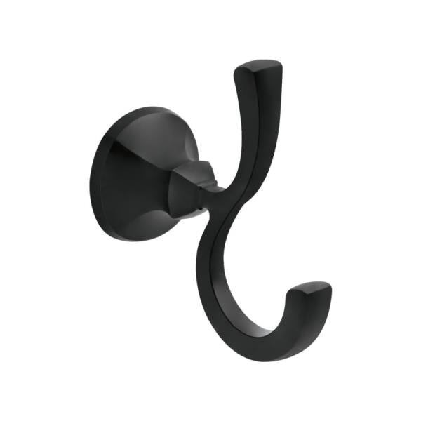 Ashlyn Double Towel Hook Bath Hardware Accessory in Matte Black