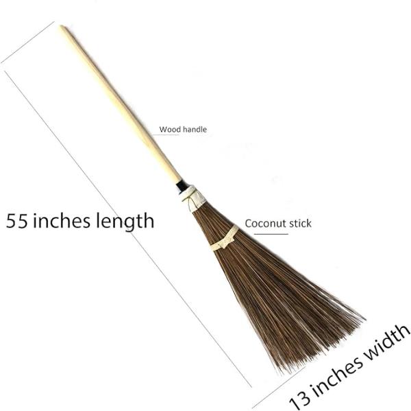 NDP78 Natural Broom - 55 Inches Length, Heavy Duty Broom , Garden Broom