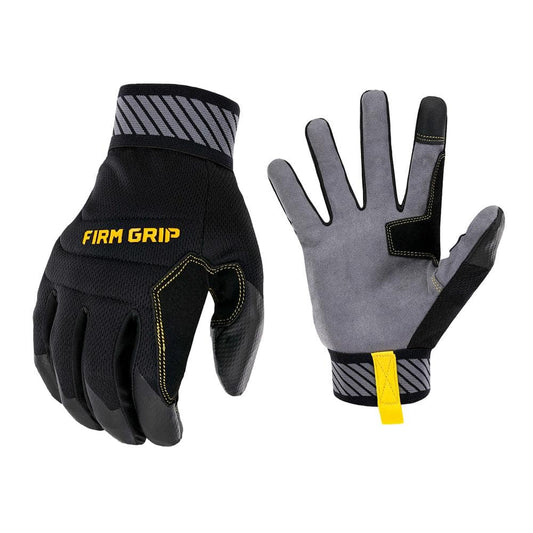 FIRM GRIP Medium Flex Cuff Outdoor and Work Gloves (2-Pack), Black & Gray