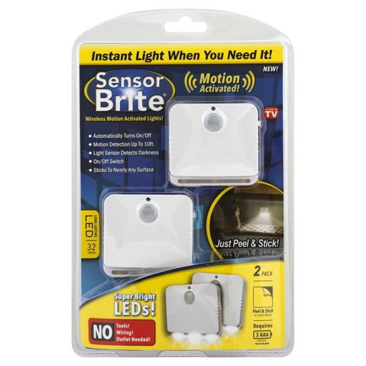 Sensor Brite Motion Activated Peel & Stick Led Lights 2 Pack, White