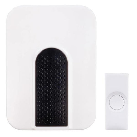 Defiant Wireless Battery Operated Doorbell Kit with 1-Push Button  White