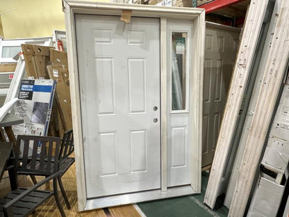 CCIN130 - 55X80 FRONT STEEL DOOR LEFT HAND WITH SIDELITE WHITE