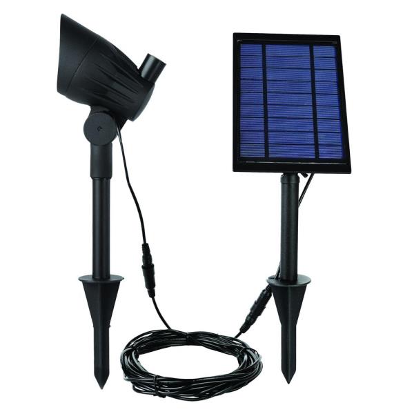 Hampton Bay Solar Black LED 75 Lumen Metal Spotlight # NXT-2133