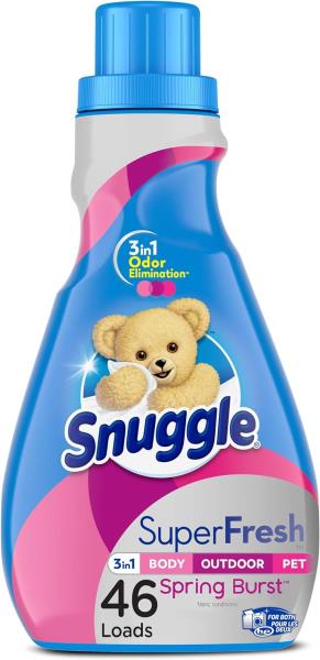 Snuggle Plus Super Fresh Liquid Fabric Softener  Spring Burst  48.6 Fluid Ounces  46 Loads