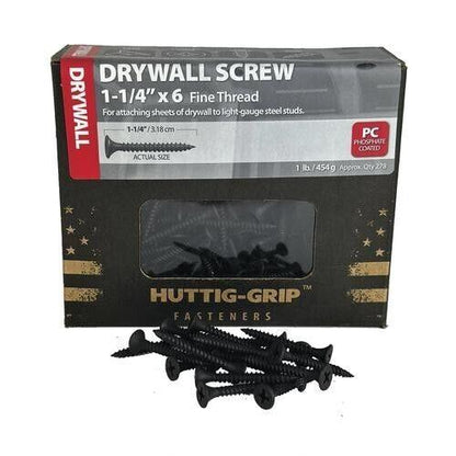 Huttig-Grip 1-1/4  X 6 Fine Thread Phillips Drive Steel Drywall Screws