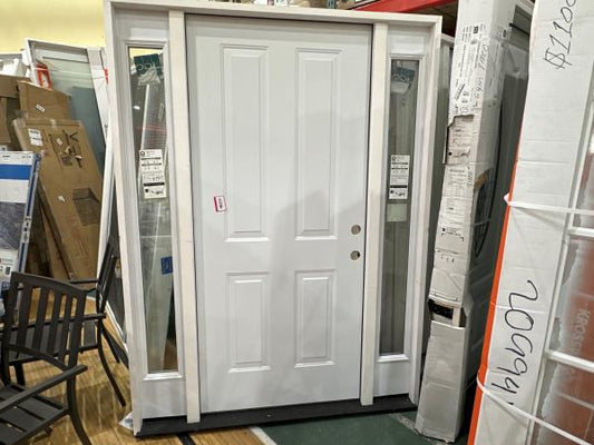 CCIN126 - 60X80 FRONT STEEL DOOR LEFT HAND WITH SIDELITES WHITE