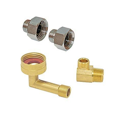 Eastman Dishwasher Installation Kit with Adapters, Auto Shutoff Valve, 3/8 Inch Compression, 3/8 Inch MIP Elbow, 3/4 Inch FHT Elbow, 6 Foot Braided St