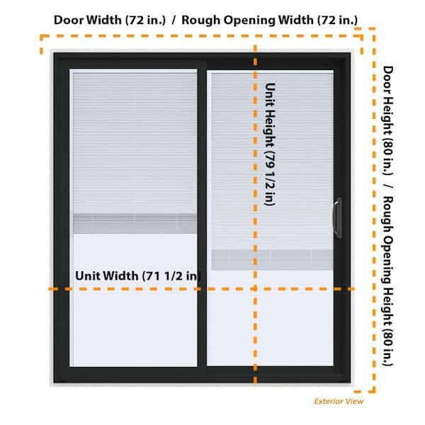 CCIN143 - 72X80 SLIDING PATIO DOOR RIGHT HAND FULL LITE W/ BLINDS