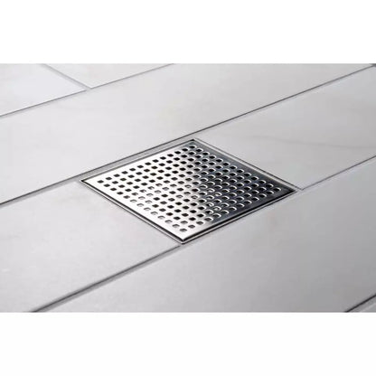 Oatey Designline 4 in. X 4 in. Stainless Steel Square Shower Drain with Square Pattern Drain Cover, Silver