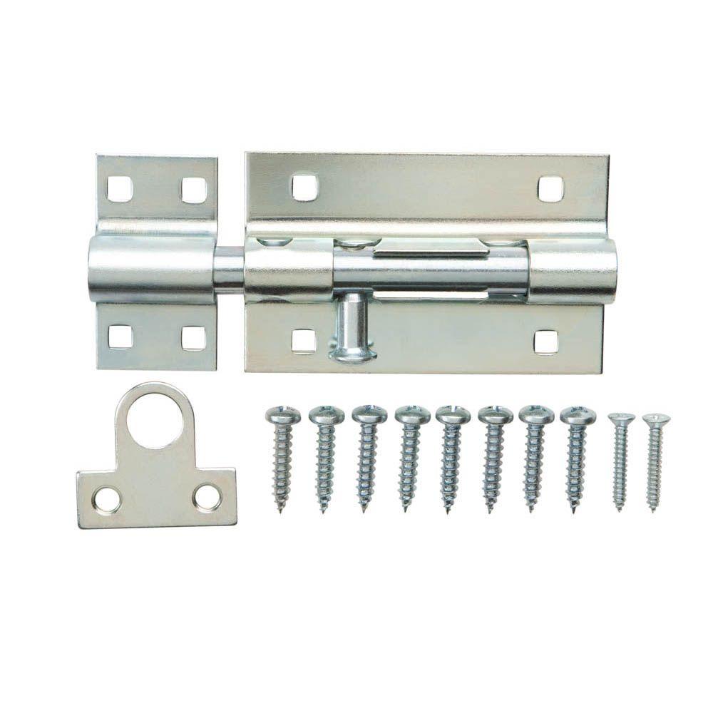 Everbilt 8 in. Zinc-Plated Heavy Duty Barrel Surface Bolt