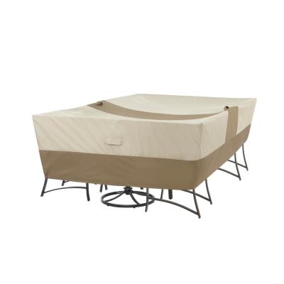 Hampton Bay Rectangular Outdoor Patio Table with Chair Cover, Beige