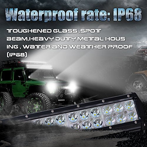 LED Light Bar Nilight 12 Inch 72W LED Work Light Spot Flood Combo LED Lights LED Bar Driving Fog Lights Jeep Off Road Lights Boat Lighting  2 Years Wa