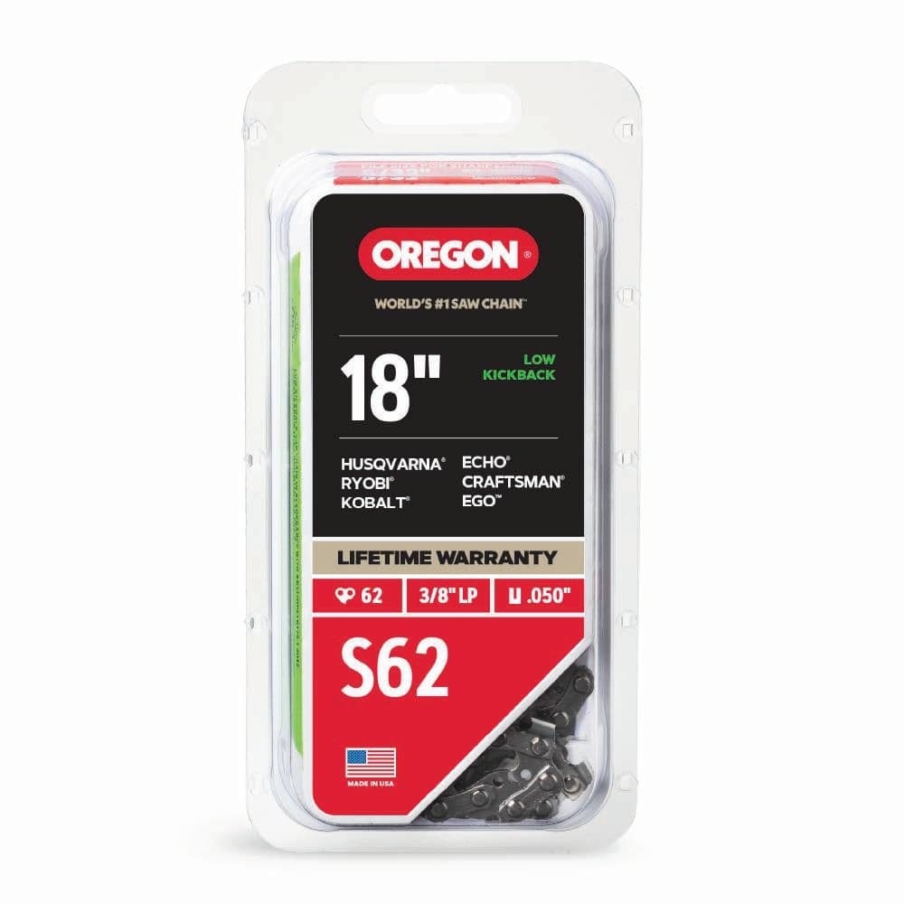 Oregon S62 Chainsaw Chain for 18 in. Bar, Fits Husqvarna, Echo, Poulan, Craftsman, Homelite and More