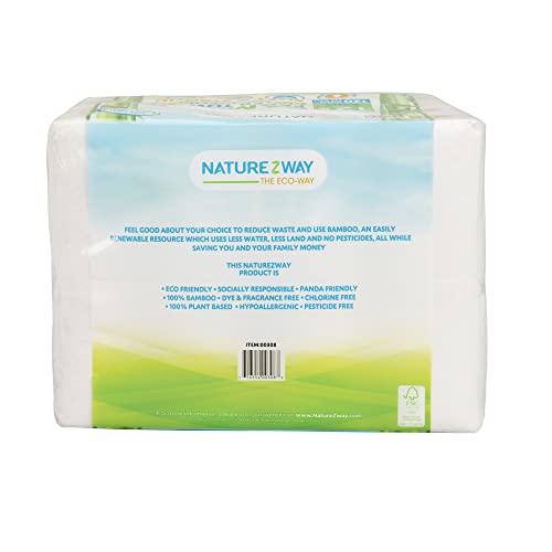 Naturezway Premium Quality Bamboo Disposable Paper Towels [12 MEGA ROLLS] 120 Sheets per Roll | Eco-Friendly | No Trees | Hypoallergenic, Lint-free, F