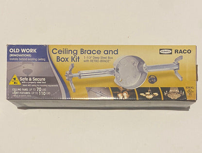 Raco Heavy Duty Ceiling Brace and Box Kit 936XL